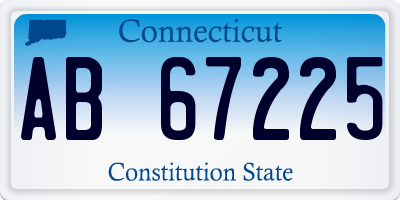 CT license plate AB67225