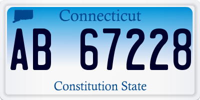 CT license plate AB67228