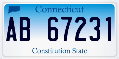 CT license plate AB67231
