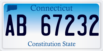 CT license plate AB67232