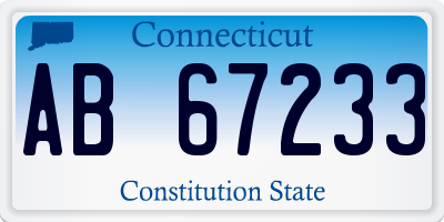 CT license plate AB67233