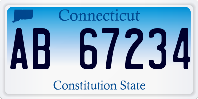 CT license plate AB67234