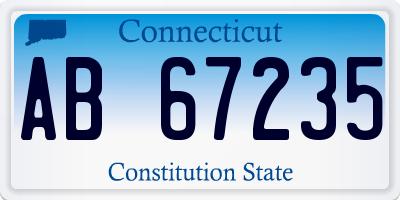 CT license plate AB67235