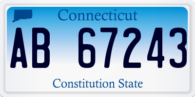 CT license plate AB67243