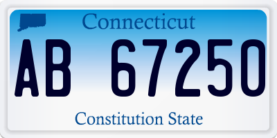 CT license plate AB67250