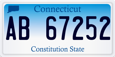 CT license plate AB67252