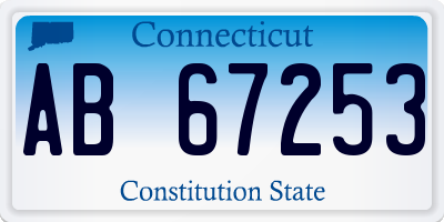 CT license plate AB67253