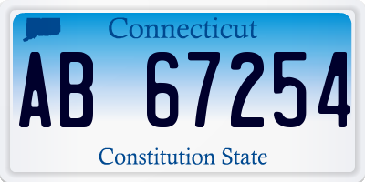 CT license plate AB67254