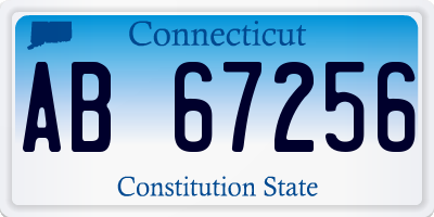 CT license plate AB67256