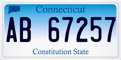 CT license plate AB67257