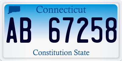CT license plate AB67258