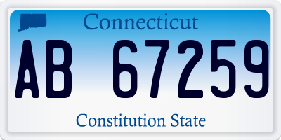 CT license plate AB67259