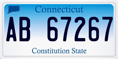 CT license plate AB67267