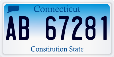 CT license plate AB67281