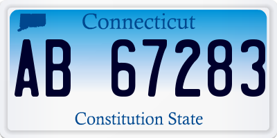 CT license plate AB67283