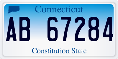 CT license plate AB67284