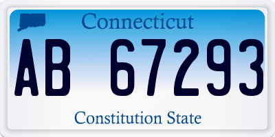 CT license plate AB67293