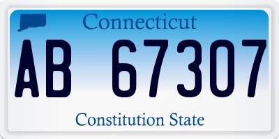 CT license plate AB67307