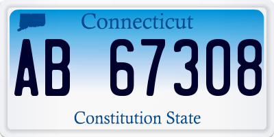 CT license plate AB67308