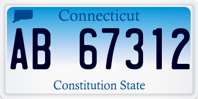 CT license plate AB67312