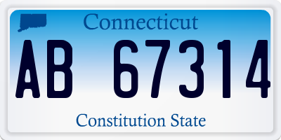 CT license plate AB67314