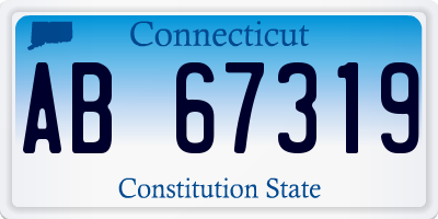 CT license plate AB67319