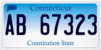 CT license plate AB67323