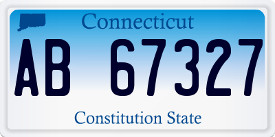 CT license plate AB67327