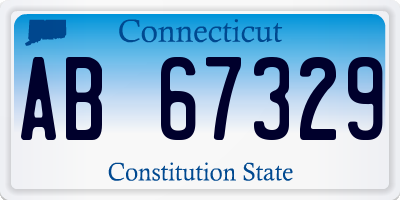 CT license plate AB67329