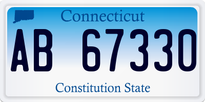 CT license plate AB67330