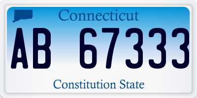 CT license plate AB67333