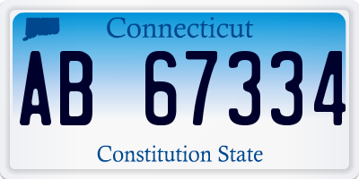 CT license plate AB67334