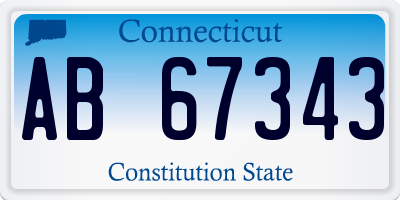 CT license plate AB67343