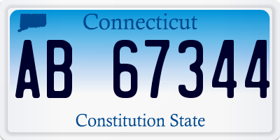 CT license plate AB67344
