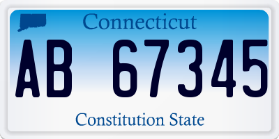 CT license plate AB67345