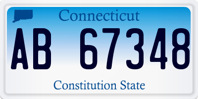 CT license plate AB67348