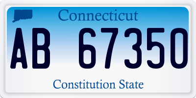 CT license plate AB67350