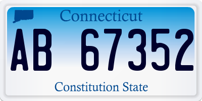 CT license plate AB67352