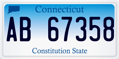 CT license plate AB67358