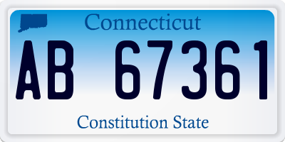 CT license plate AB67361