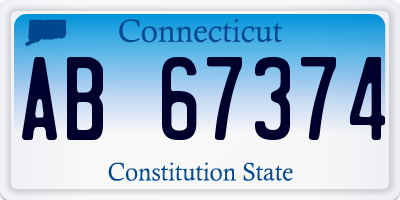 CT license plate AB67374