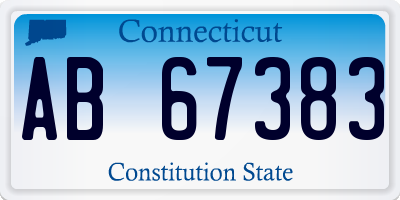 CT license plate AB67383