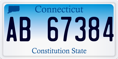 CT license plate AB67384