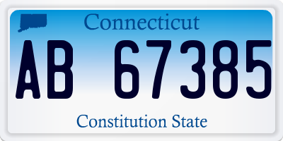 CT license plate AB67385
