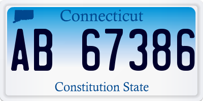 CT license plate AB67386