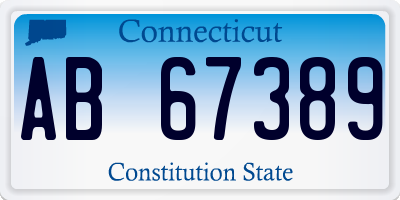 CT license plate AB67389
