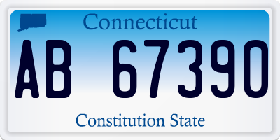 CT license plate AB67390