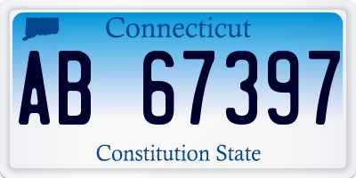 CT license plate AB67397