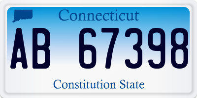 CT license plate AB67398