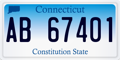 CT license plate AB67401